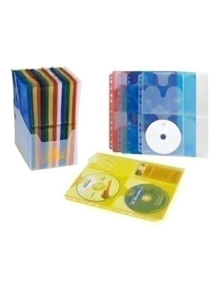 FUNDA CDDVD CARCHIVO PP A4 con 11 TALAD 4 CD  4 TARJ COLORES