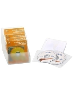 PORTA-CD DOBLE PP ACOLCHADO TRANSPARENTE BLISTER DE 10