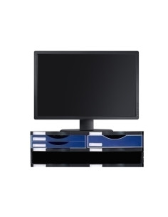 SOPORTE MONITOR ARCHIVO 2000 CON CAJONES AZUL