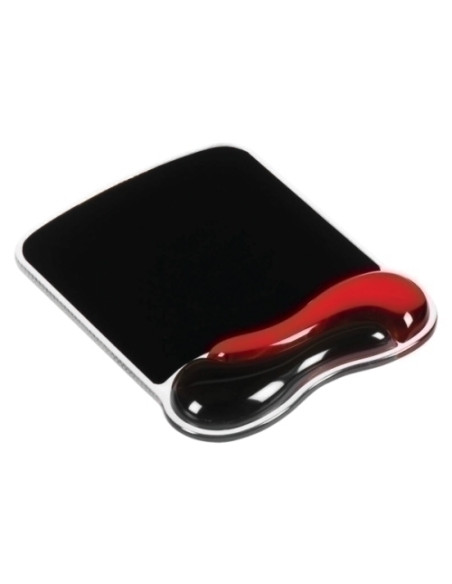 ALFOMBRILLA RATON KENSINGTON CON REPOSAMUÑECAS GEL NEGRO-ROJO