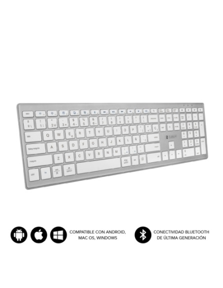 TECLADO SUBBLIM WIRELESS PURE EXTENDED BLUETOOTH PLATA