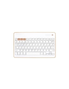 TECLADO SILVER HT QWERTY BLUETOOTH BLANCO Y MELOCOTON