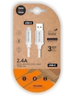 CABLE TECH-ONE-TECH USB-USB-C ALTO RENDIMIENTO 24A BLANCO 1 m