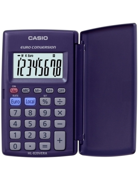 CALCULADORA de BOLSILLO CASIO  8 DIGITOS HL-820 VERA con TAPA