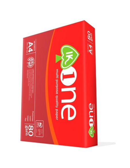 IK ONE PAPEL A4 80GR-   1 CAJA ,5 PAQUETES PAPEL A4 COPY  MAS DE 7 CAJAS SE PALETIZA  SERVICIO PUERTA BAJO NO SE DESPALETIZARA N