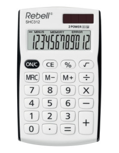 CALCULADORA de BOLSILLO REBELL 12 DIGITOS SHC-312 NEGRO