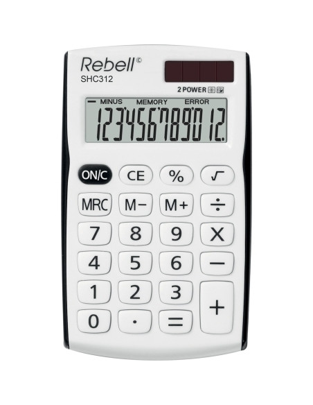 CALCULADORA de BOLSILLO REBELL 12 DIGITOS SHC-312 NEGRO