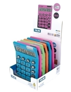 CALCULADORA SOBREMESA MILAN 10 DIGITOS DUO SURTIDO EXPOSITOR de 6