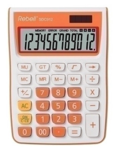 CALCULADORA SOBREMESA REBELL 12 DIGITOS SDC-912 NARANJA