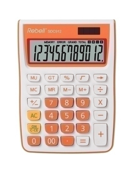 CALCULADORA SOBREMESA REBELL 12 DIGITOS SDC-912 NARANJA