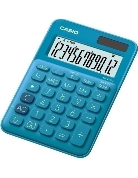 CALCULADORA SOBREMESA CASIO 12 DIGITOS MS-20UC AZUL