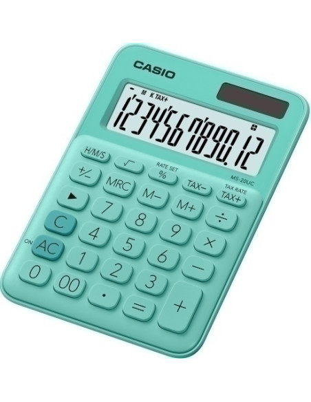 CALCULADORA SOBREMESA CASIO 12 DIGITOS MS-20UC VERDE