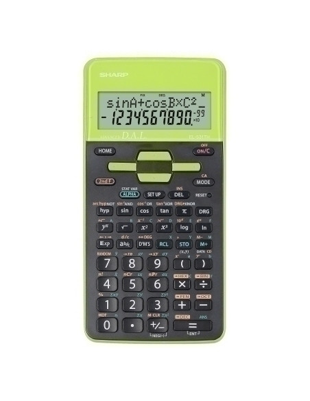 CALCULADORA CIENTIFICA SHARP 10 DIGITOS EL-531TH VERDE 2 líneas