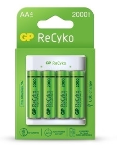 CARGADOR DE PILAS GP  4 PILAS 2x AA 2100 Mah  2x AAA 850 Mah G641