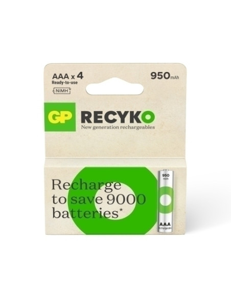 PILAS RECARGABLES GP 950 AAA 1000 mAh ALTA CAPACIDAD BLISTER de 4 G140