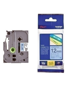 CINTA de ROTULAR BROTHER LAMINADA 8m 12mm NEGRO sobre AZUL