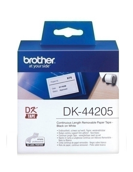 ETIQUETAS BROTHER CONTINUA PAPEL BLANCO REMOVIBLE 62 mm ROLLO 3048 m DK44205