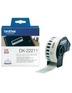 ETIQUETAS BROTHER CONTINUA PLASTICO BLANCO 29 mm ROLLO 1524 m DK22211