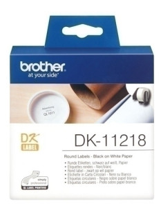 ETIQUETAS BROTHER PRECORTADA PAPEL BLANCO Ø 24 mm ROLLO 1000 udsREDONDA DK11218