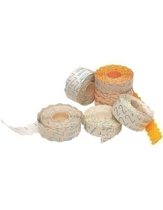 ETIQUETAS de PRECIOS METO N2 ADHNORMAL 26x16 mm NARANJA FLUOR ROLLO 1200 uds