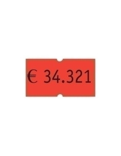 ETIQUETAS de PRECIOS PRYSE ADHNORMAL 21x12 mm NARANJA FLUOR ROLLO 1000 uds