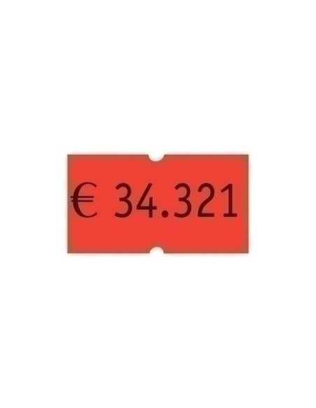ETIQUETAS de PRECIOS PRYSE ADHNORMAL 21x12 mm NARANJA FLUOR ROLLO 1000 uds