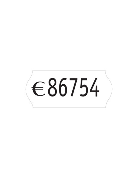 ETIQUETAS de PRECIOS PRYSE ADHNORMAL 26x12 mm ONDA BLANCO ROLLO 1000 uds