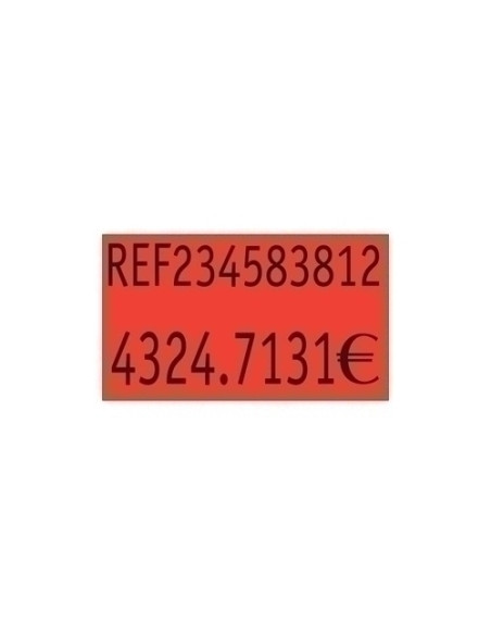 ETIQUETAS de PRECIOS PRYSE ADHNORMAL 26x16 mm NARANJA FLUOR ROLLO 1000 uds