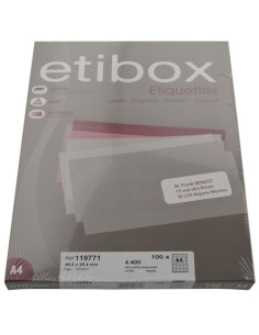 ETIQUETAS ADHIMPR A4 BLANCA CAJA 100h CRECTOS  485x254 mm 4400 uds