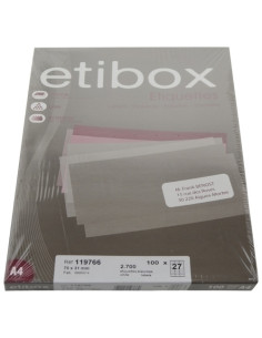 ETIQUETAS ADHIMPR A4 BLANCA CAJA 100h CRECTOS  70x31 mm 2700 uds