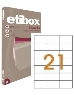 ETIQUETAS ADHIMPR A4 BLANCA CAJA 100h CRECTOS  70x424 mm 2100 uds