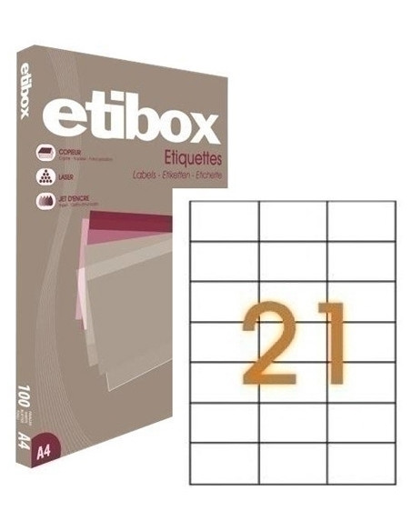 ETIQUETAS ADHIMPR A4 BLANCA CAJA 100h CRECTOS  70x424 mm 2100 uds