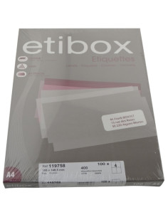 ETIQUETAS ADHIMPR A4 BLANCA CAJA 100h CRECTOS 105x1485 mm 400 uds