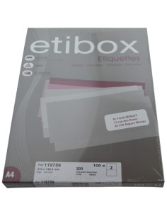 ETIQUETAS ADHIMPR A4 BLANCA CAJA 100h CRECTOS 210x1485 mm 200 uds