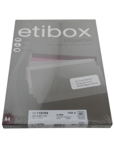 ETIQUETAS ADHIMPR A4 BLANCA CAJA 100h CROMOS  525x297 mm 4000 uds