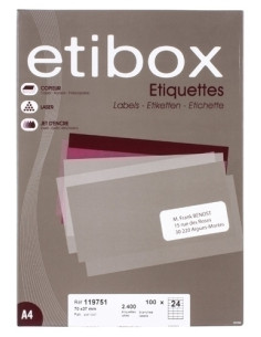 ETIQUETAS ADHIMPR A4 BLANCA CAJA 100h CROMOS 64x339 mm 2400 uds