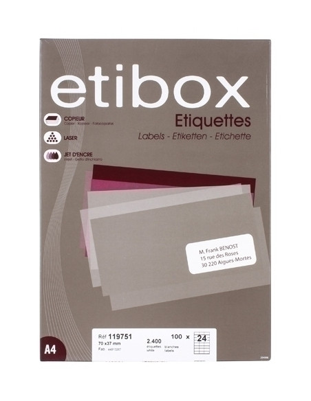 ETIQUETAS ADHIMPR A4 BLANCA CAJA 100h CROMOS 991x677 mm 800 uds