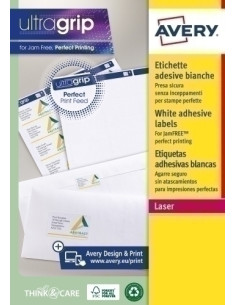 ETIQUETAS ADHIMPRAVERY A4 BLANCA CROMOS CAJA 100h  991x381 mm 1400 udsL7163