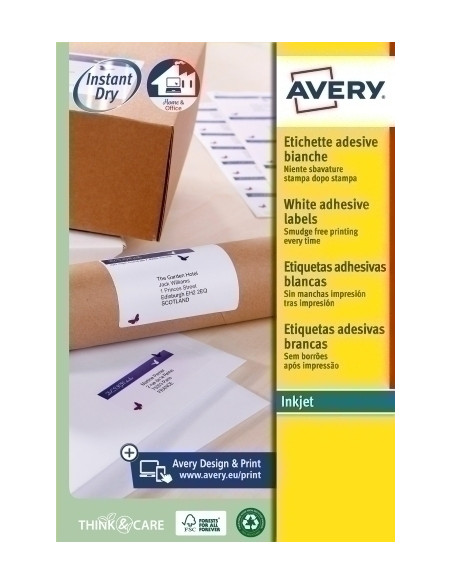 ETIQUETAS ADHIMPRAVERY A4 BLANCA CROMOS INKJET CAJA 25h 991x339 mm 400 udsJ8162