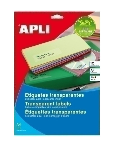 ETIQUETAS ADHIMPRAPLI A4 POLYESTER TRANSLUCMATE LS-CP CAJA 100h 210x297 mm CRECTOS 100 uds11919