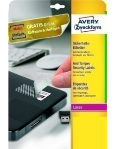 ETIQUETAS ADHIMPRAVERY A4 SEGURIDAD ANTIFRAUDE CROMOS LASER CAJA 20h 635x296 mm 540 udsL6114