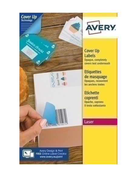 ETIQUETAS ADHIMPRAVERY A4 BLANCA CUBRIENTE LASER CAJA 25h 635x381 mm 525 udsL4613