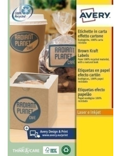 ETIQUETAS ADHIMPRAVERY A4 KRAFT OVALADA 635x423mm CAJA 20h A4 360uds L7103