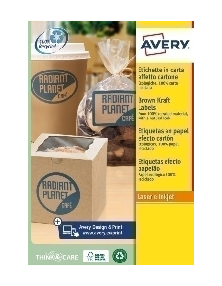 ETIQUETAS ADHIMPRAVERY A4 KRAFT OVALADA 635x423mm CAJA 20h A4 360uds L7103