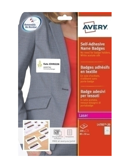 ETIQUETAS ADHIMPRAVERY A4 BLANCA IDENTIFICATIVOS ACETATO DE SEDA INKJETLASER CAJA 20h 80x50 mm 200 ud