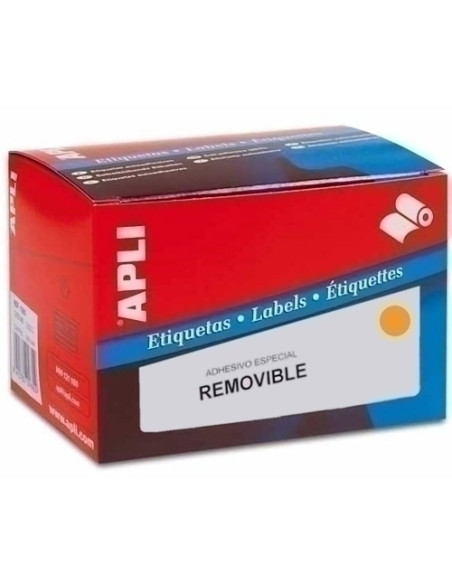 ETIQUETAS ADHMANUALES ROLLO APLI PVP FLUOR REMOVIBLES CROMOS 12x18 mm 3360 uds10085