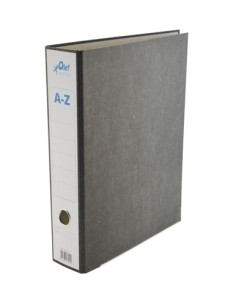 ARCHIVADOR palanca OLEF CARTON JASPEADO NEGRO 4 NATURAL 75mm