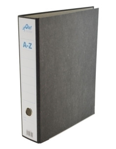 ARCHIVADOR palanca OLEF CARTON JASPEADO NEGRO F 75mm