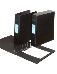 ARCHIVADOR palanca SARO CARTON GOFRADO F 75mm con CAJA NEGRO