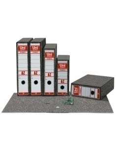 ARCHIVADOR palanca UNISYSTEM CLASICO CARTON RADO F 65mm GRIS